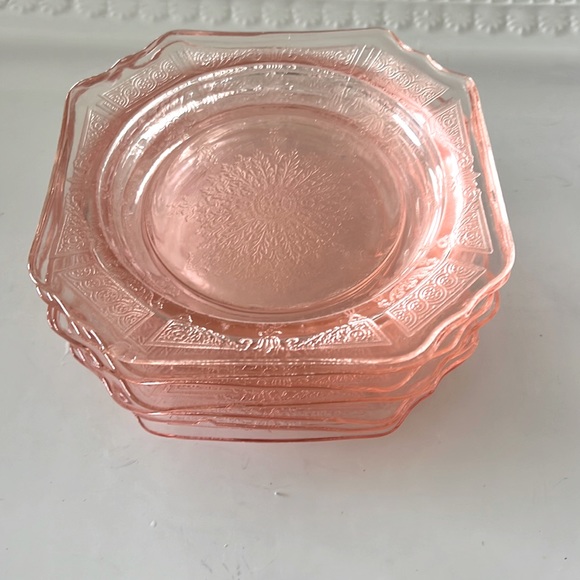 Anchor Hocking Dining Vintage Anchor Hocking Pink Etched Depression